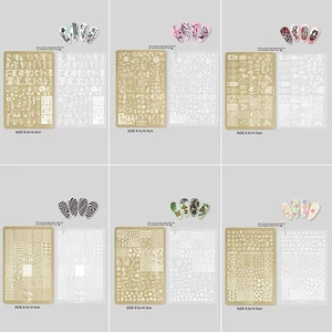 Plaques d'estampage des ongles Modèle de fleur papillon _X - Afbeelding 1 van 36