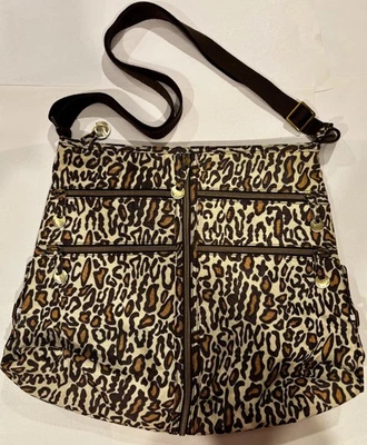 Travelon Marrón Leopardo/Estampado Correa Ajustable Hombro/Bolso Bandolera Cartera Foto 1 de 4