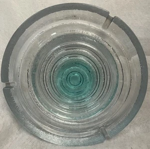 Blenko Ashtray Concentric Circles Sea Foam Clear 10.25” Mid Century Modern - Picture 1 of 5