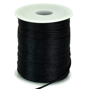 2mm x 110 Yards Black Nylon Cord Satin String for Bracelet Jewelry Making Rat... - Picture 1 of 6