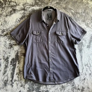 Guess Men's Size XL Slim Fit Gray Short Sleeve Button Down Shirt - Picture 1 of 8
