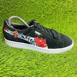 Puma Suede Hyper Embelished Womens Size 7.5 Black White Athletic Shoes Sneakers - Picture 1 of 10
