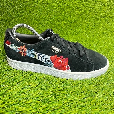 Puma Suede Hyper Embelished Womens Size 7.5 Black White Athletic Shoes Sneakers - Image 1 of 4