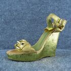 Zinc  Women Ankle Strap Sandal Shoes Gold Leather Size 9.5 Medium