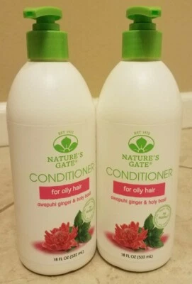 (2) Acondicionador Nature's Gate para cabello graso Awapuhi jengibre y albahaca sagrada 18 oz NUEVO Foto 1 de 2