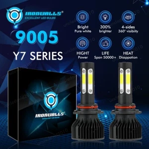 4-sides 9005 HB3 LED Headlight Bulbs Kit High Beam White Super Bright 6500K Pair - Imagen 1 de 12