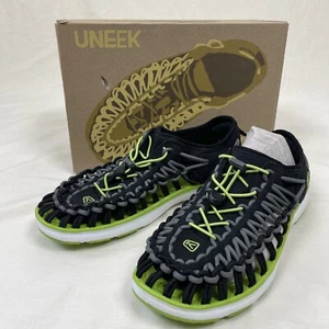 NIB Keen Uneek Youth Size 5 Paracord Sandals Hiking Water Shoes Black Citron - Picture 1 of 8