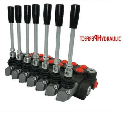1x FLOATING 7 Bank Hydraulic Directional Control Valves 6xDA Double 40L 11gpm ex - Image 1 of 3