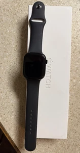Apple Watch Series 10 46mm A2999 Jet Black Aluminum w/ Black Sport Band GPS ONLY - Photo 1 sur 5