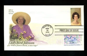 US FDC #4716 Artcraft 2012 Austin TX First Lady Bird Johnson SET OF 2 - Picture 1 of 4