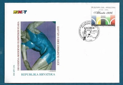 Juegos Olímpicos de Atlanta (EE.UU.), Croacia Cubierta conmemorativa 1996.! Foto 1 de 2