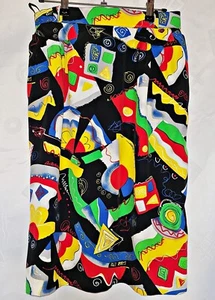 SKIRT AUTHENTIC BASLER ABSTRACT ART BLACK RED GREEN WOMEN-SIZE:US 10/;EU 38 - Picture 1 of 7
