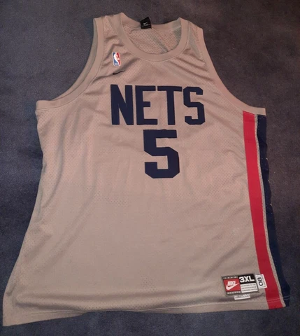 Vintage Jason Kidd #5 New Jersey Nets Nike NBA Basketball Jersey Size 3XL Used Cover