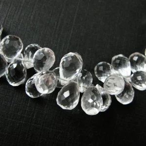 100% Genuine Semiprecious Crystal Gemstone Drop Briolette- Nature Stone (5 pcs) - Picture 1 of 3