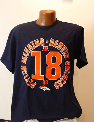 Denver Broncos Peyton Manning Equipo NFL Ropa Camiseta Para Hombre - Azul - Grande Foto 1 de 3