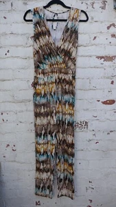 Vintage 1990s Festival Tie Dye Style Jumpsuit UK 10/12 Comfy stretchy material. - Picture 1 of 6