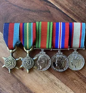 Replica Mini, 39-45 Star, Pacific Star, Defence, War Medal,ANZAC, Mounted WWII - Picture 1 of 3