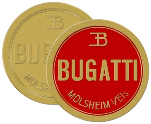 Bugatti Etched Brass Hubcap Medallion set of 4 - Picture 1 of 1