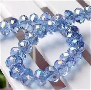 6X8mm Blue Crystal Loose Bead 350pc##QF469 - Picture 1 of 1