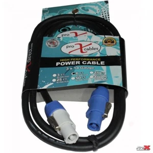 Pro X 6 Ft. 14 AWG High Performance powerCON® Grey Male to powerCON® Blue Male - Picture 1 of 4