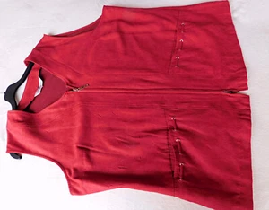 Donna Lisa by Borgelt Weste rot Gr. 50/52 Veloursleder Optik Crash  superschick - Bild 1 von 6