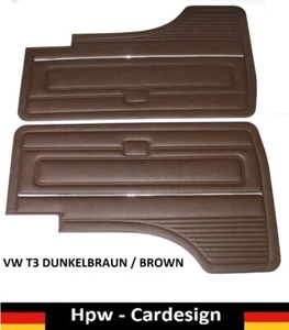 VW T3 Türpappe Türpappen Türverkleidungen braun mit Chromleisten Neu - Picture 1 of 5