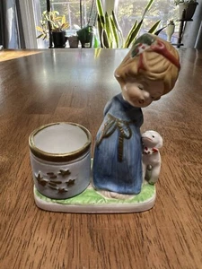 Vintage Angel with Lamb Jasco Little Luvkins Candle Holder Figurine Christmas - Picture 1 of 8