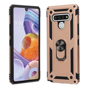 Shock Proof Impact Cover Case w/Holder Ring Kickstand for LG Stylo 6 - Rose Gold - Picture 1 of 6