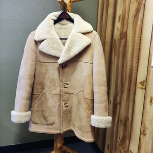 Vintage Shearling Ledermantel von Arthur Norgaard von Birch Creek maßgeschneidert (M) - Bild 1 von 12
