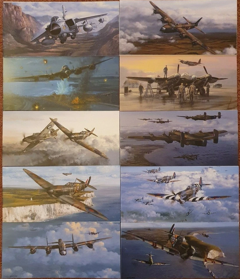 SWA FINE ART Aviation Christmas Birthday Cards Aircraft Cards Spitfire/Mosquito/Lancaster