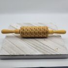 Happy Rolling Pin Pug Dog Embossed Engraved Solid Wood