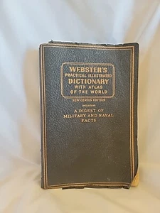 1942 Webster's Practical Illustrated Dictionary Atlas & Military & Naval Facts - Imagen 1 de 4