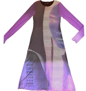Cop Copine Purple Mesh Dress Fits Medium Large Womens Cyber Y2K Vintage Rare - Picture 1 of 2