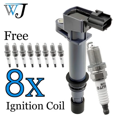 Kit de 8 bobinas de encendido + bujías de iridio para Chrysler Aspen 2004-2007 4,7 L Foto 1 de 4