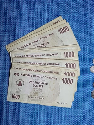 🇿🇼 Zimbabwe 1000 dollars  2006 / 2007  P-44 (QTY2)  banknote  021525-2 - Image 1 of 2