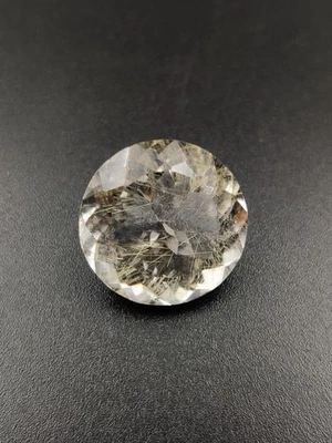 13.20 Ct Natural Rutilated Quartz Faceted Cut Round Gemstone 16mm W00232 - Image 1 of 4