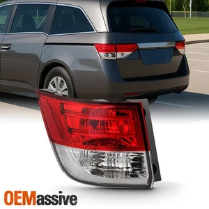 For 2014-2017 Honda Odyssey [Halogen Type] Chrome Tail Light Outer Driver Left - Picture 1 of 5