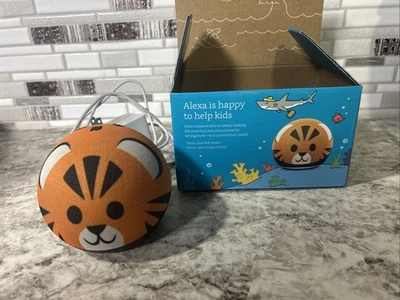 Amazon Echo Dot 4th Gen Kids Edition Tiger Design Smart Speaker w/ Alexa - Image 1 of 4