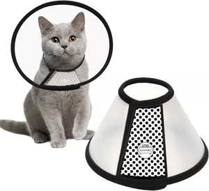 Depets Adjustable Recovery Pet Cone E-Collar for Cats Puppy Rabbit, black - Picture 1 of 7