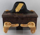 Antique 19thC Royal Navy Starkey Lieutenant Captain Boulion Epaulets Bicorn Hat