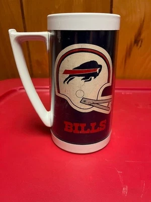 Vintage 1976-Made In USA NFL  Buffalo Bills Thermo-Serv mug Good shape, marker - Image 1 of 4