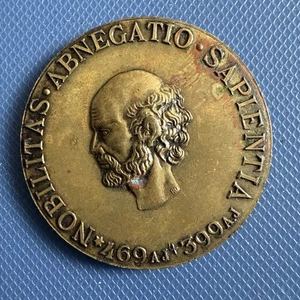 1896 Nobilitas Abnegatio Sapientia Vintage alt ANTIK Roche Medaille - Bild 1 von 3