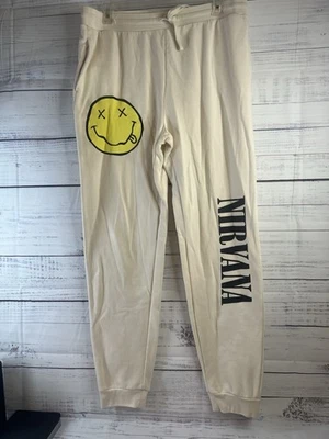 Pantalones deportivos Nirvana bordados crema grunge 2XL Foto 1 de 4