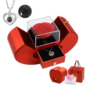 Rosa Roja Preservada Día de la Madre para Mujer Mamá Abuela, Flor Eterna - Imagen 1 de 5