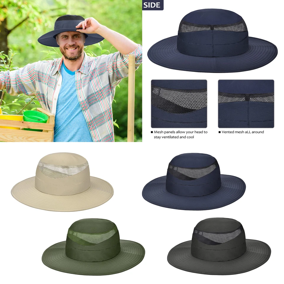 Boonie Bucket Hats Outdoor Fishing Hunting Wide Brim Mesh Camo Safari Sun Cap