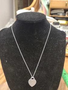 Tiffany & Co Return to Heart Pendant Necklace Sterling Silver 925 16" Chain - Picture 1 of 2