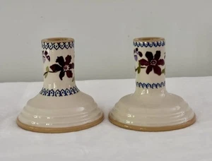 2 Rare Nicholas Mosse Clematis Candle Holders Candlesticks Discont Excellent - Picture 1 of 3