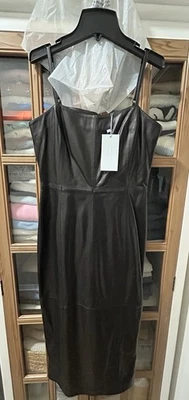Antonio Melani NWT Black Leather Midi Dress - Image 1 of 4
