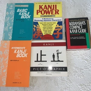 Japanese-English Character Learn Kanji Book Lot 5 Grammar Guide Levels - Picture 1 of 10