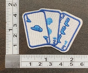 Cowboy Hat & Boots Playing Cards Embroidered Iron On Patch - Picture 1 of 2